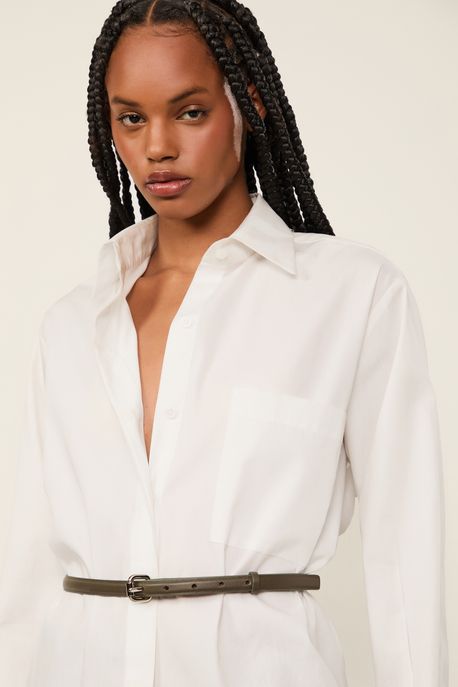 Cinto De Couro Mini Bold Verde Militar - G