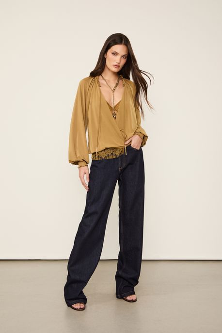 Calça Jeans Reta Dark Jeans Escuro - 34