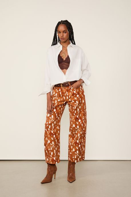 Calça De Sarja Fig Cervo Est Fig Cervo Color - 42