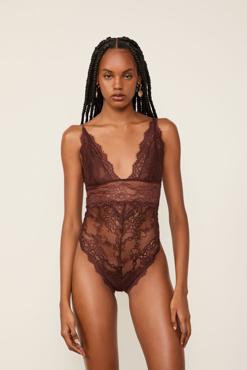 Body Intimates de Renda Marrom