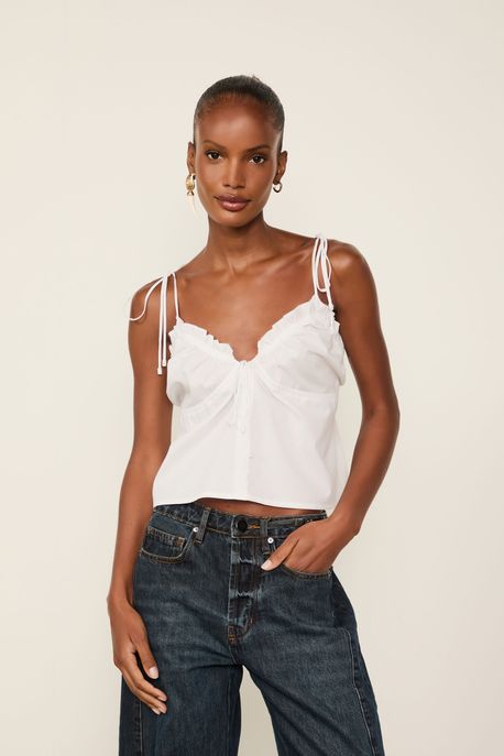 Bata De Algodão Top Triangulo Branca Branco - 44