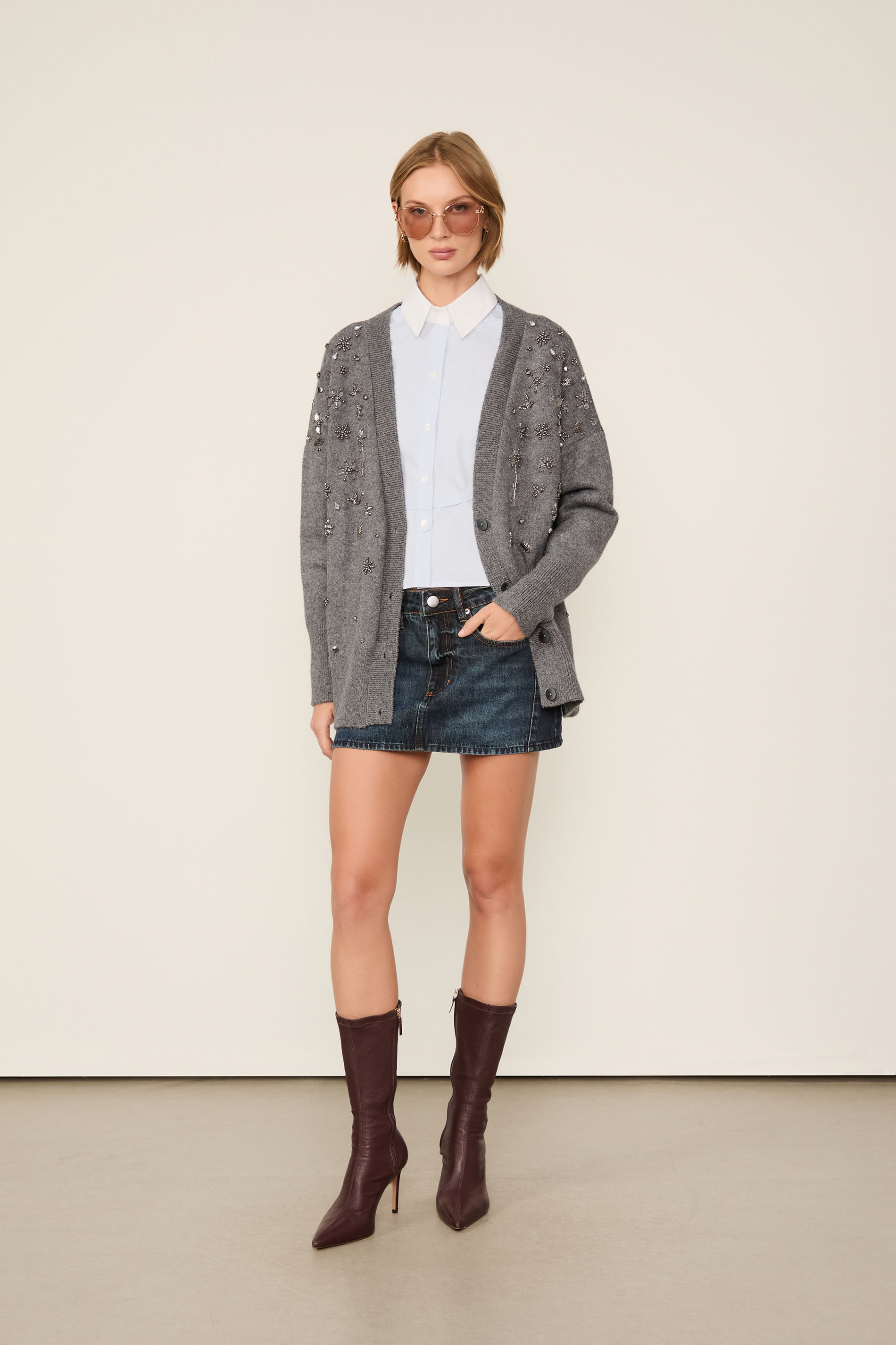 Camisa Cropped De Tricoline Vichy