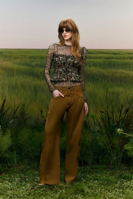 Top De Voil De Algodão Corpo Franzido Estampado Est Liberty Onca Color p - 38