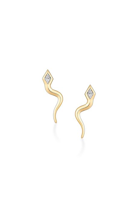 Brinco Serpens Multi Ouro Amarelo Com Diamante - U