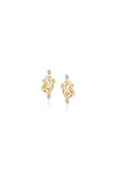 Brinco Serpens Ouro Amarelo Com Diamante - U