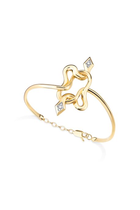 Bracelete Serpens Ouro Amarelo Com Diamante - U