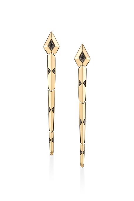 Brinco Gift Ouro Amarelo Com Diamante Black - U