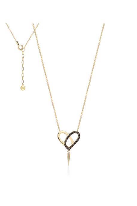 Colar Sentire Spike Ouro Amarelo Com Diamante Black - U