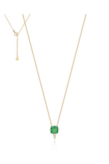 Colar Follia Ouro Amarelo Com Agata Verde - U