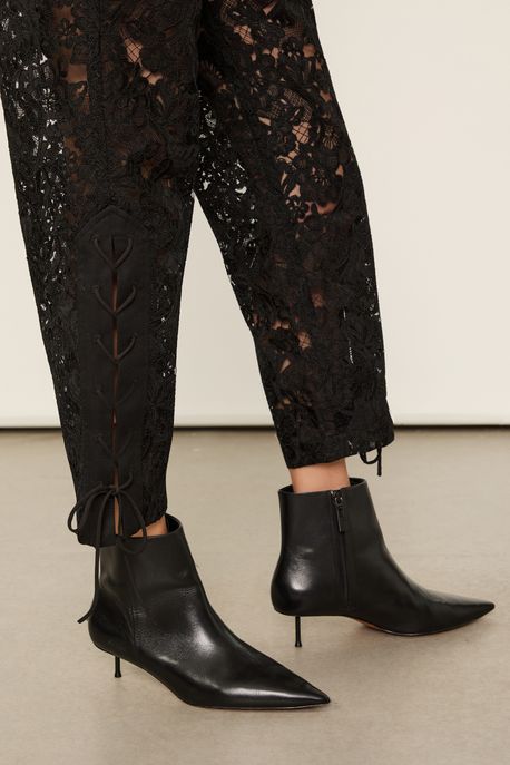 Bota De Couro Salto Pino Preto - 38