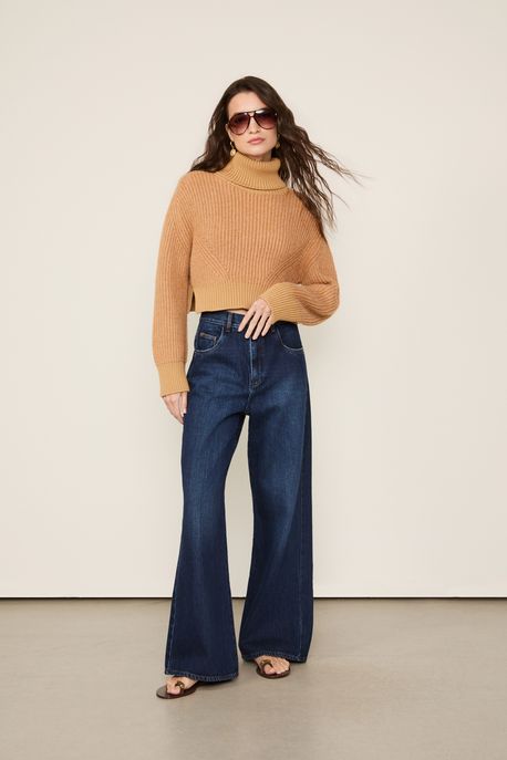 Calça Jeans Reta Básica Jeans Medio - 38