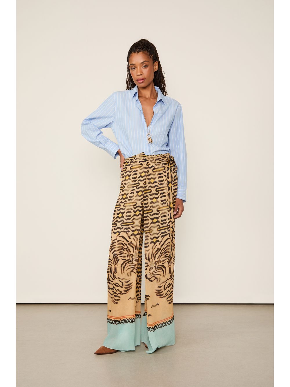 Animale — Camisa De Tricoline Riscas Amplas