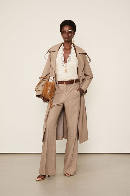 Calça De Alfaiataria Bootcut Xadrez Pied De Poule Caramelo Marrom - 44