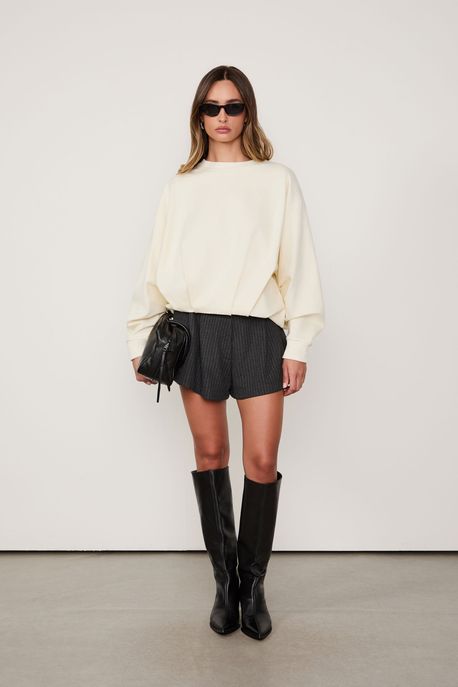 Casaco De Moletom Balonê Off White - G