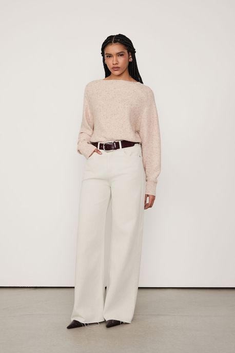 Pull De Tricot Cinza Lua - M