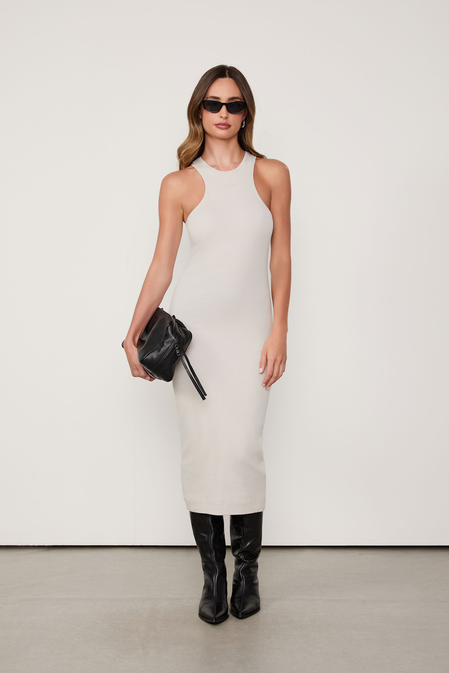 Vestido De Malha Halter