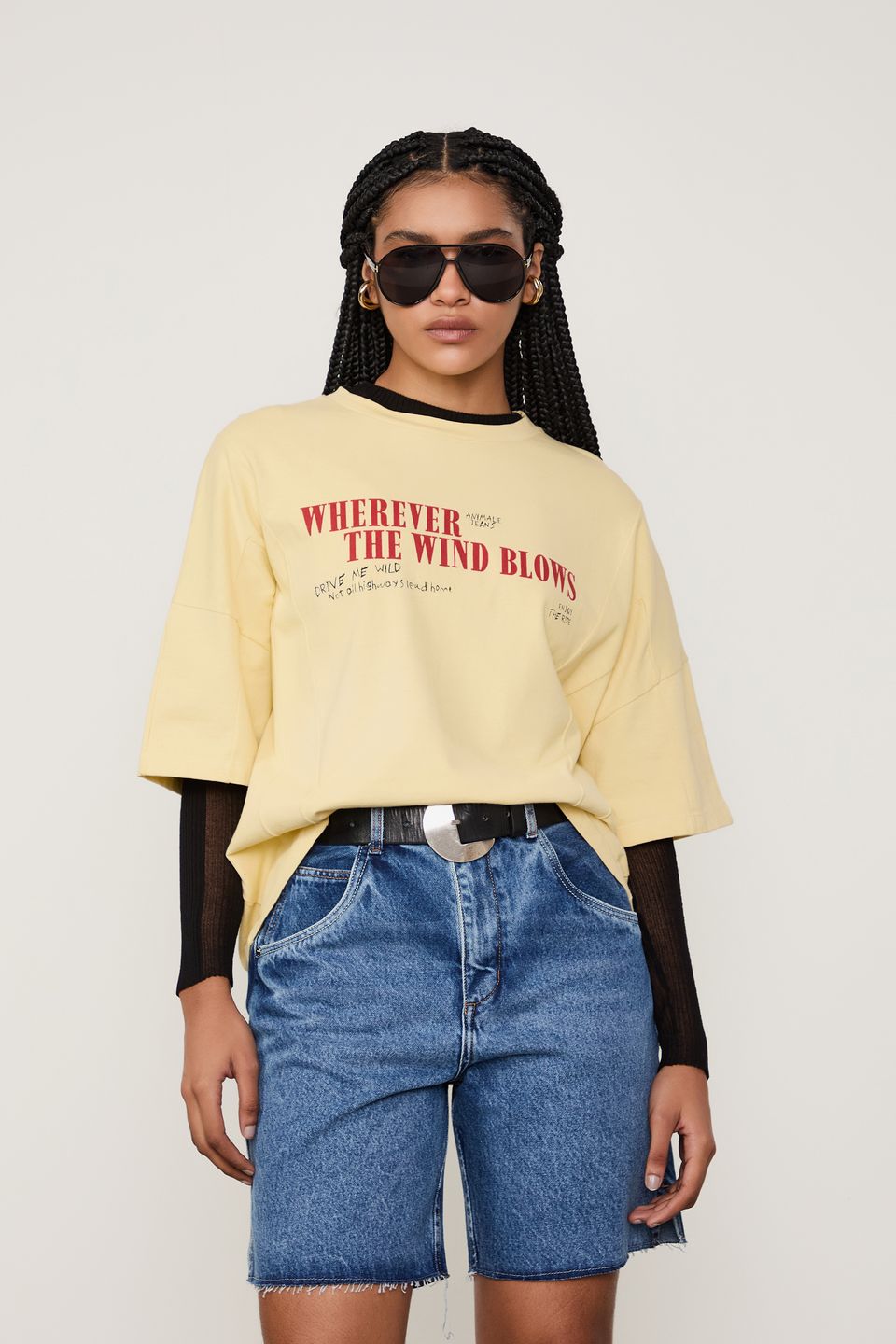 Bermuda Jeans Long Rise Barra A Fio