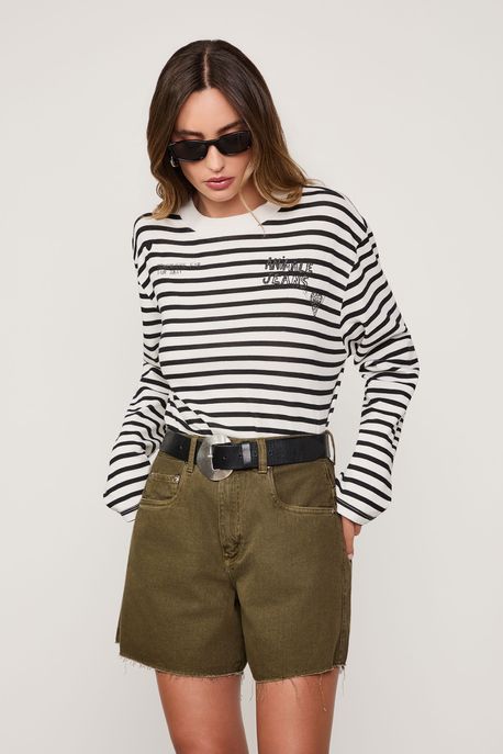 Bermuda De Sarja Trapézio Verde Marche - 38