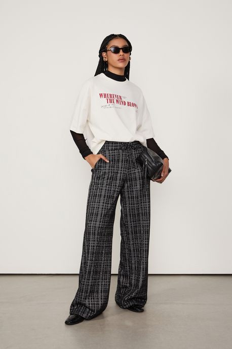 Calça De Malha Texturizada Preto - M