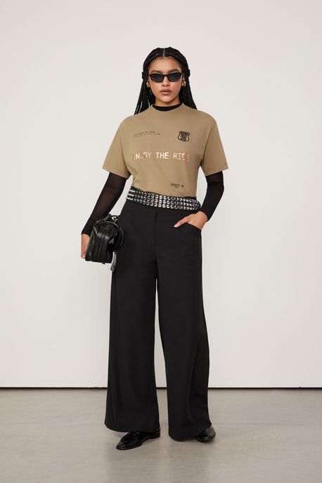 Calça Pantalona Preto - M