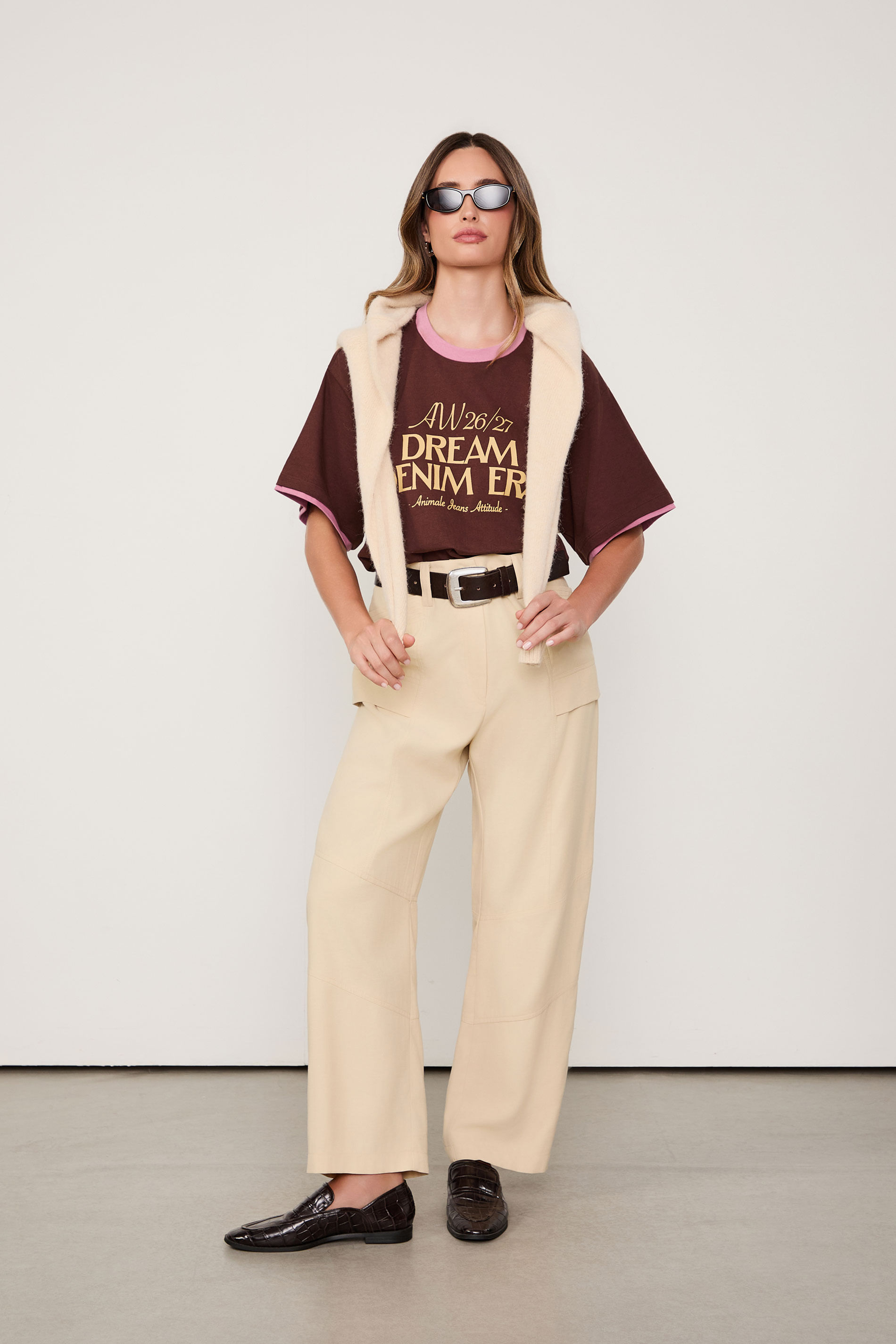 Calça Long Rise Pespontos