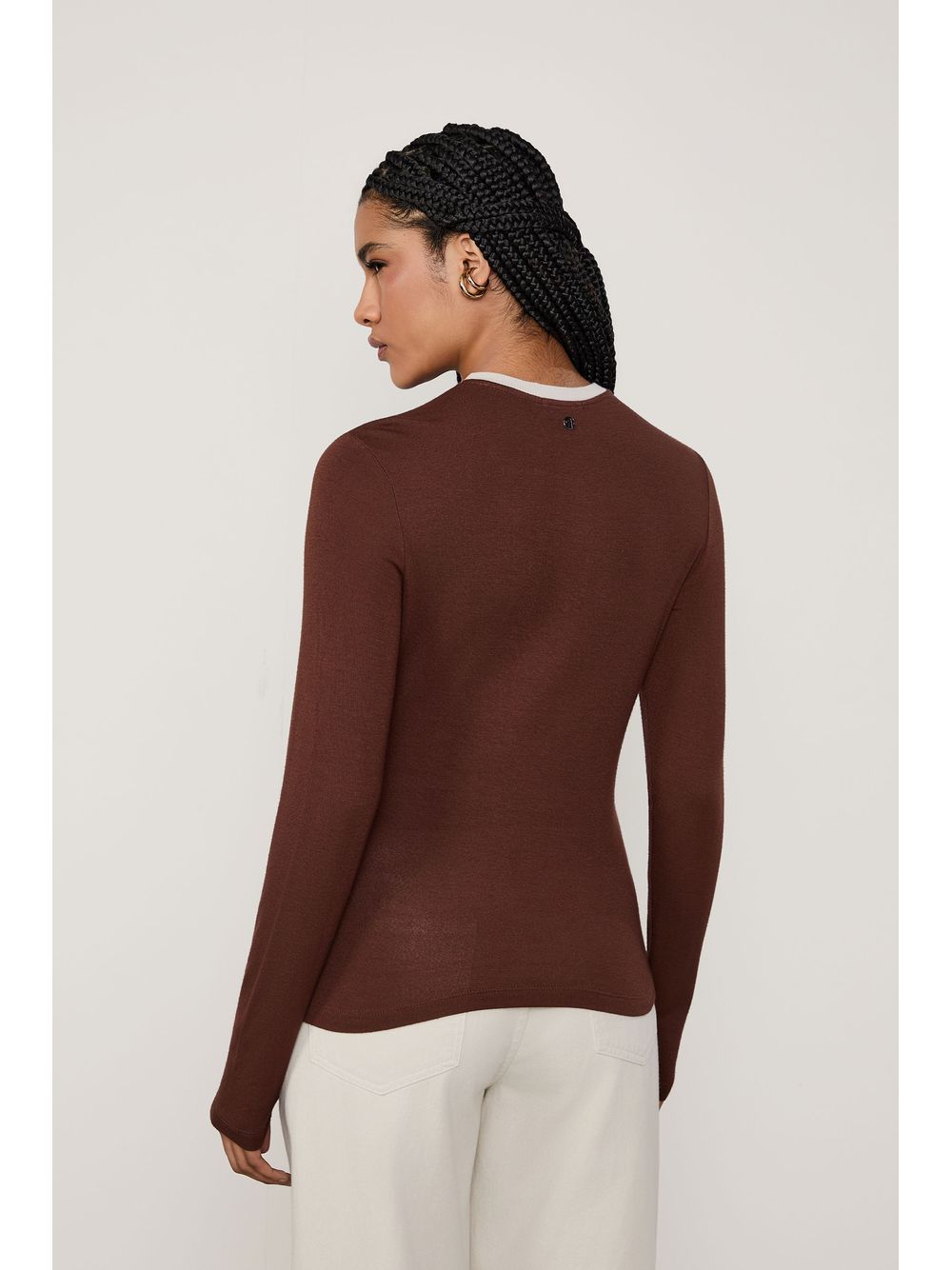 Animale — Blusa De Malha Básica Manga Longa