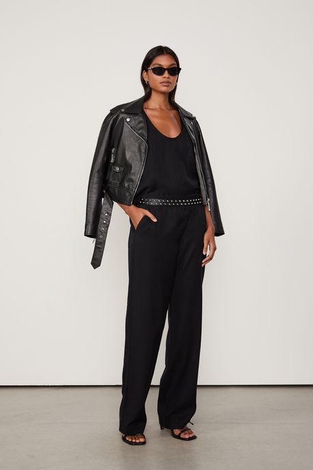 Regata Básica Pespontada Chevron Preto - P