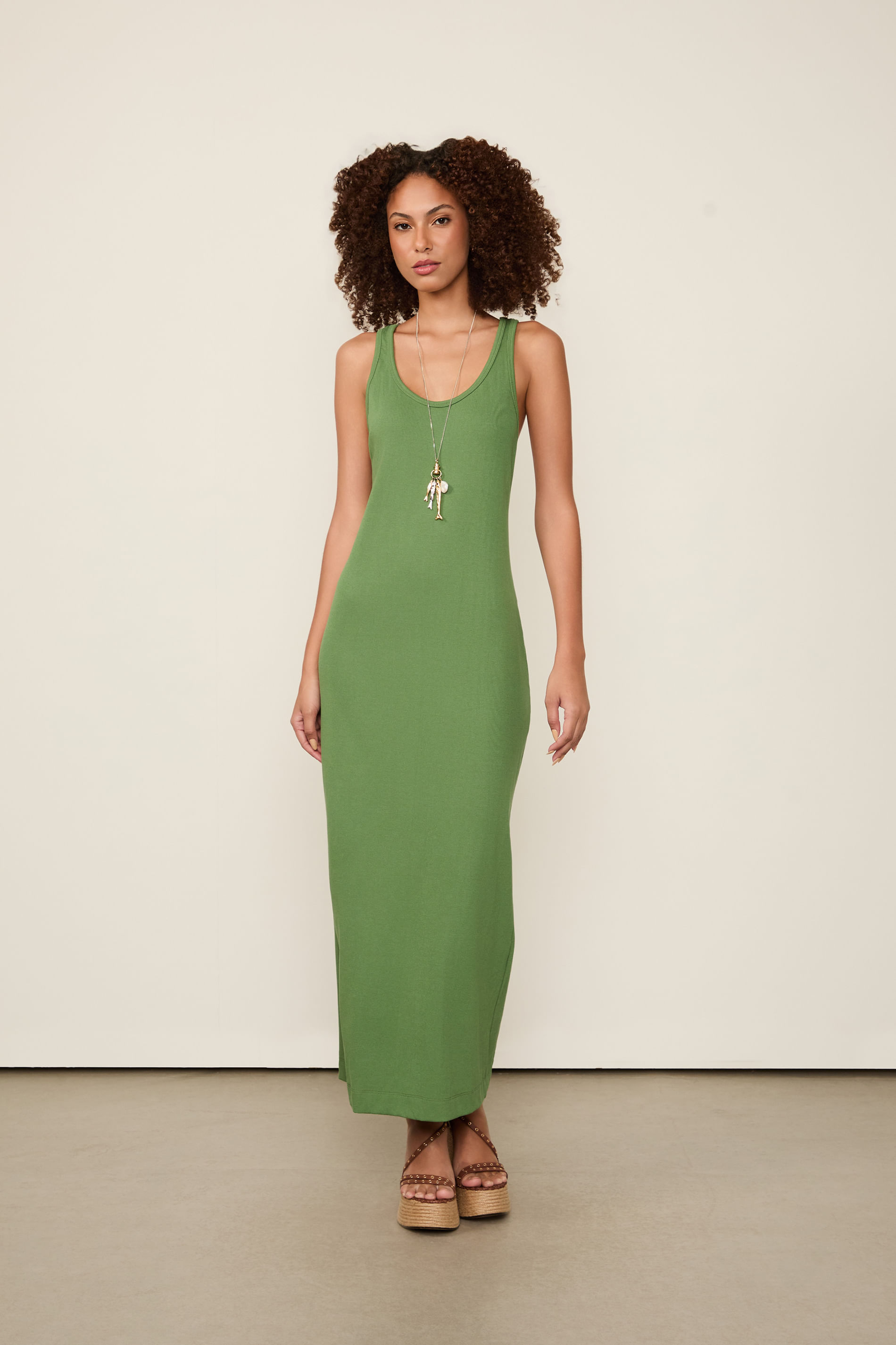 Vestido Rib Decote Nadador Smp