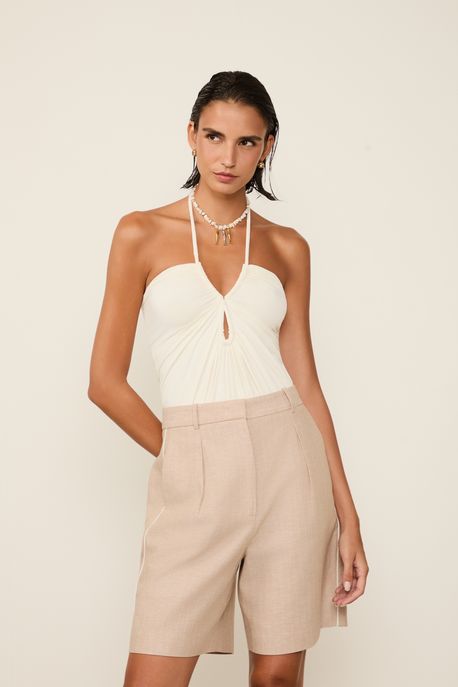 Body Tunel Franzido Jersey Bege Tofu - P