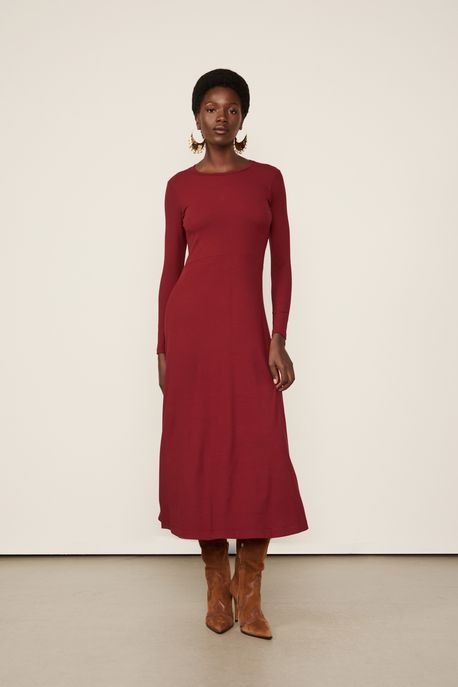 Vestido Manga Longa Vermelho Wing Vermelho Wing 19-1724 Tcx - PP