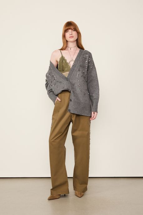 Calça De Sarja Mix Verde Marche Verde Marche - 40