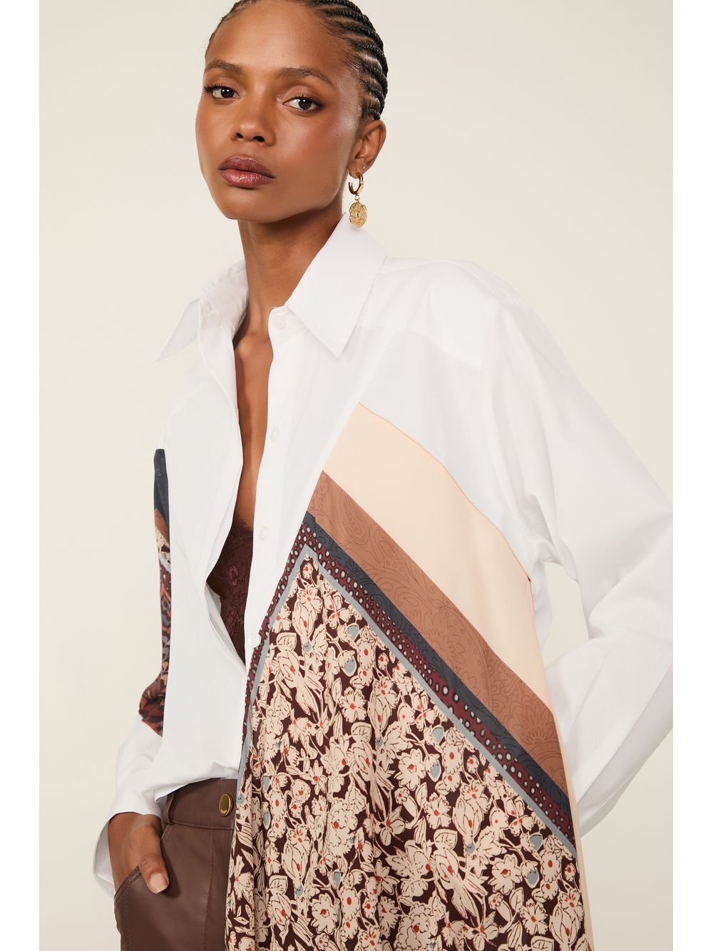 Animale — Camisa De Tricoline Com Lencos Aplicados