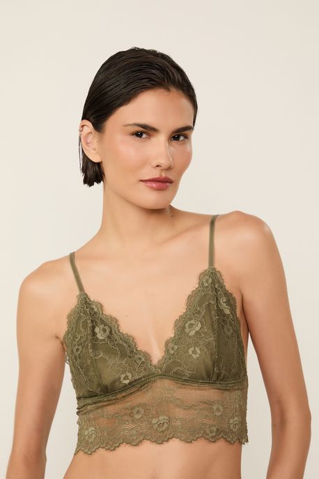 Top Intimates Triangulo Renda Verde Marche - G