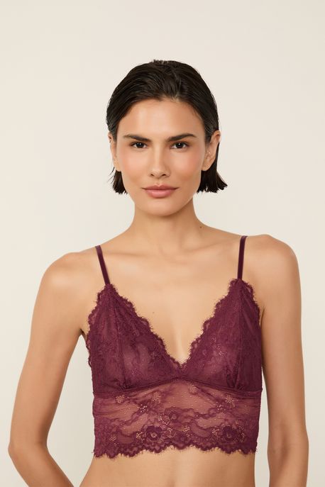 Top Intimates Triangulo Renda Vermelho Wing - M