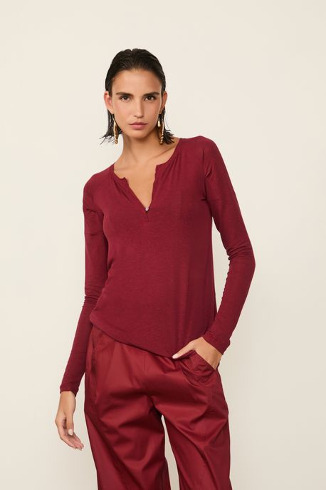 Blusa Manga Longa Raglan Vermelho Wing - M