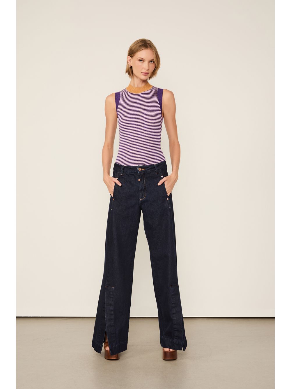 Animale — Regata De Tricot Com Lurex Listrada