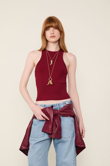 Regata De Tricot Básica Vermelho Wing - M