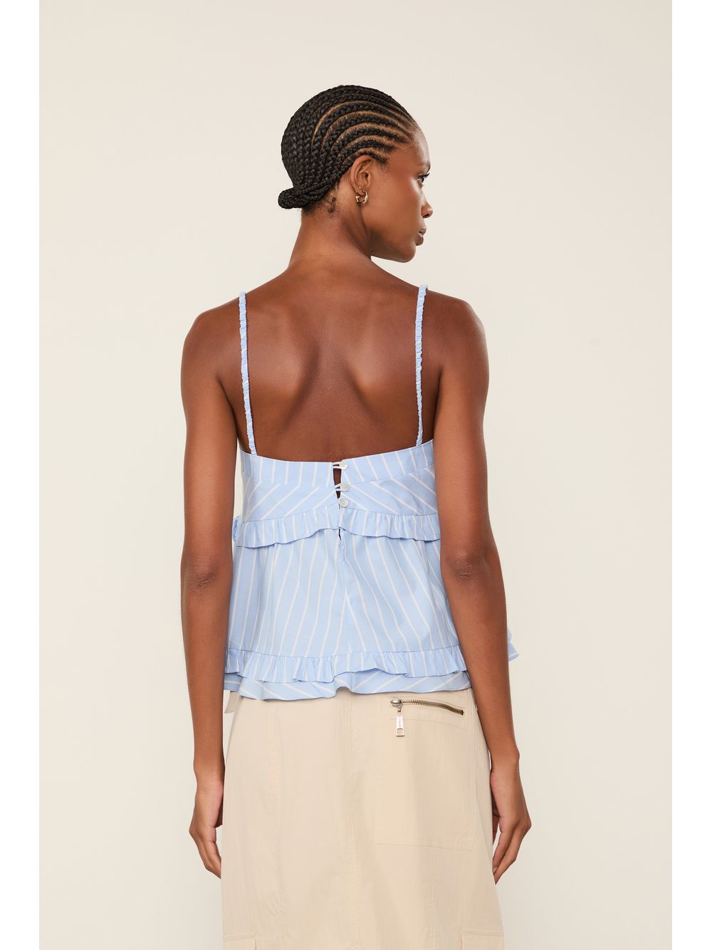 Animale — Blusa De Tricoline Listras Azul