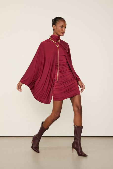Vestido Jersey Curto Capa Vermelho Wing - G