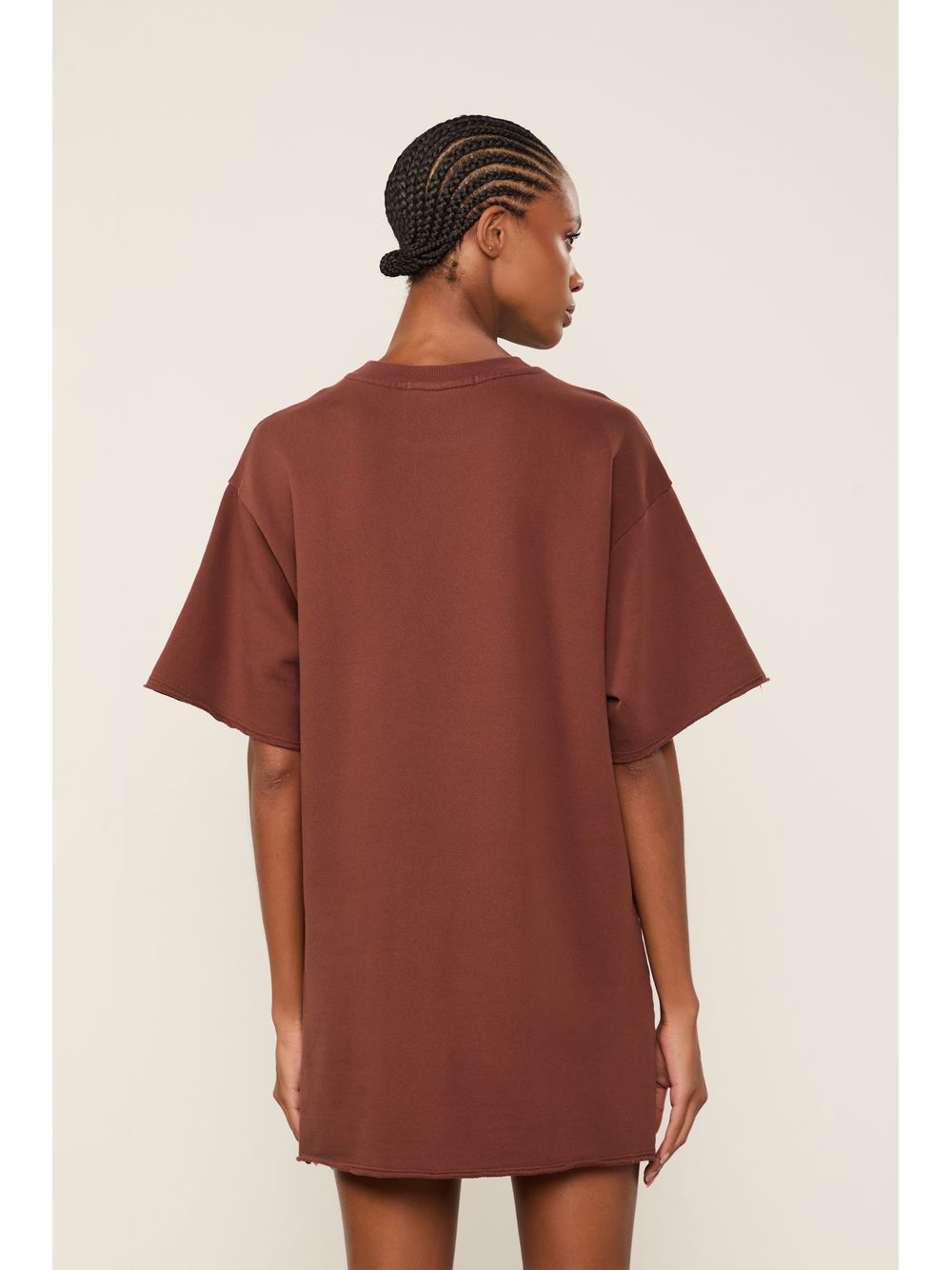 Animale — Vestido De Moletom Fun Curto Rock Marrom