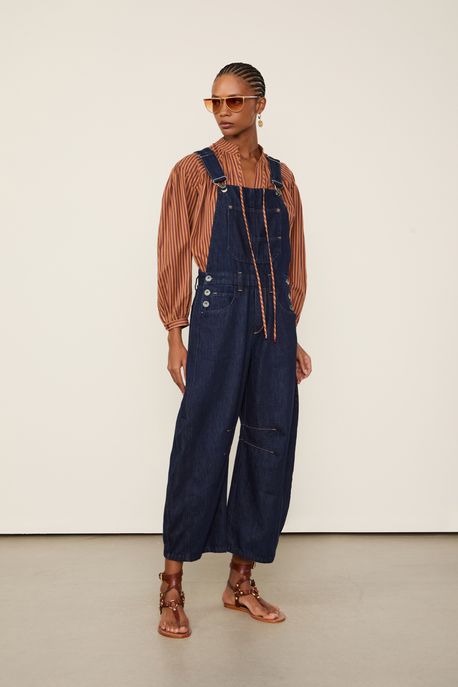 Macacão Jeans Livre Jeans Escuro - 42