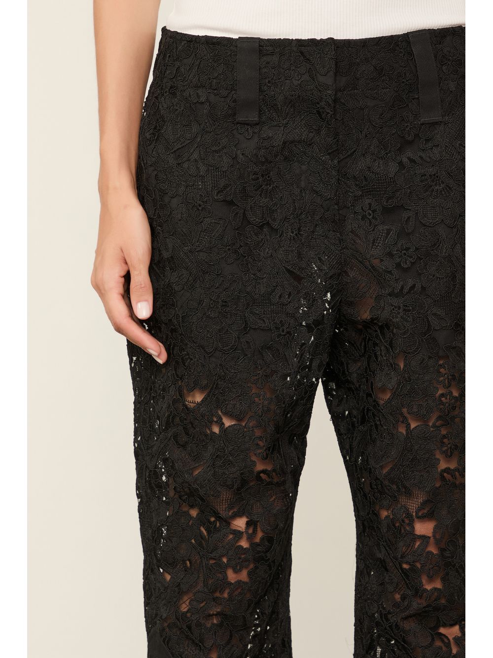Animale — Calça De Renda Detalhe Atado Na Lateral Preta