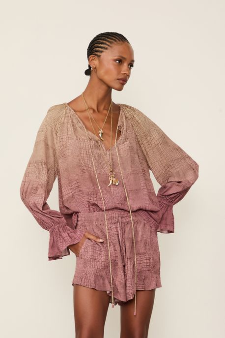 Bata Decote v Estampada Est Bar Croco Richards Color - 42