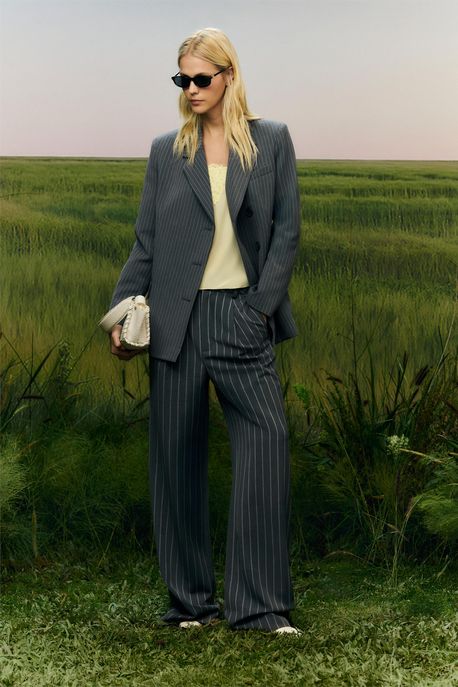 Blazer Riscas Cinza Chumbo Cinza - 36