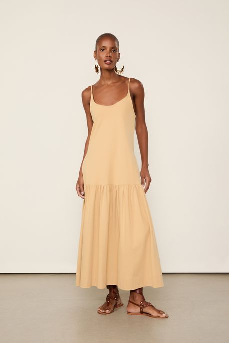 Vestido De Malha Pesada Com Bolsos Bege Sisal Bege Sisal - P