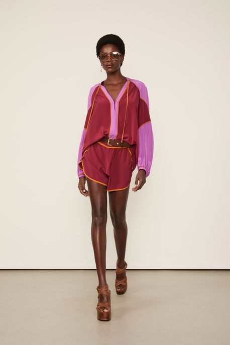 Short Bicolor Vermelho Vermelho / Laranja Sun / Rosa Kiss - 34