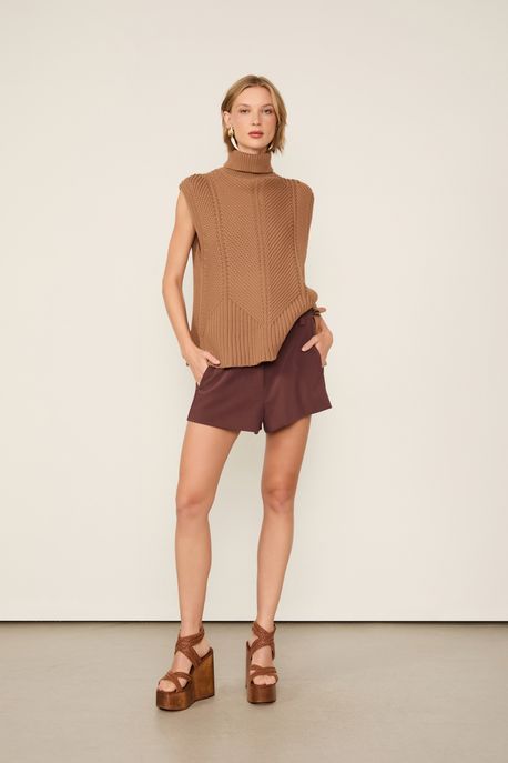 Short De Alfaiataria Asa Delta Marrom Marrom Dries - 38