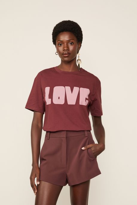 T-Shirt De Malha Fun Love Vermelho Wing Vermelho Wing - G