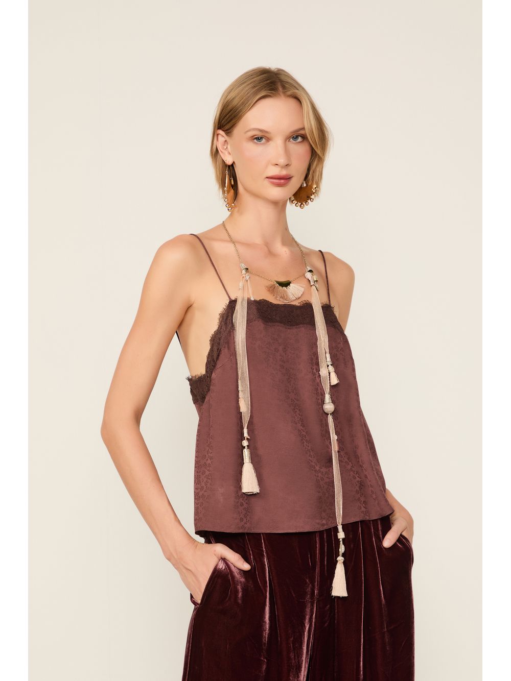 Animale — Regata De Jacquard Marrom Dries Decote Reto