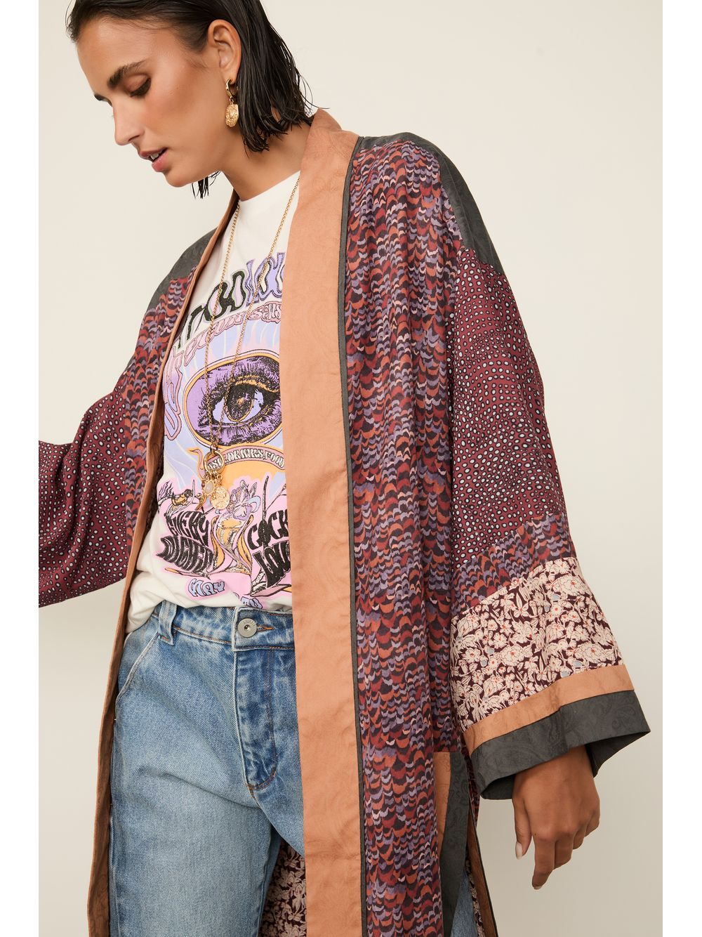 Animale — Kimono Com Mix De Estampas